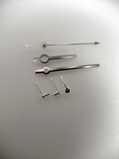 Handset | Chronograph Full Set | Valjoux 72 | Silver Chrono & Sub | Glow