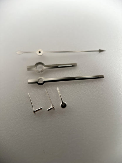 Handset | Chronograph Full Set | Valjoux 72 | Silver Chrono & Sub | Glow